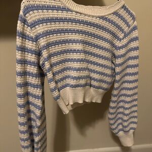 Altar'd State Blue and White Striped Sweater